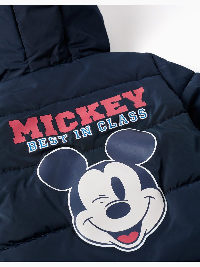 Chaqueta acolchada con capucha y estampados mickey Azul oscuro - Kiabi