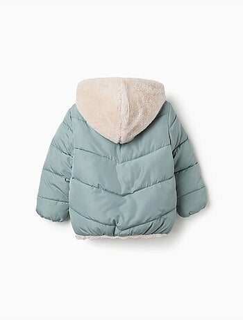 Chaqueta acolchada con capucha y forro de peluche