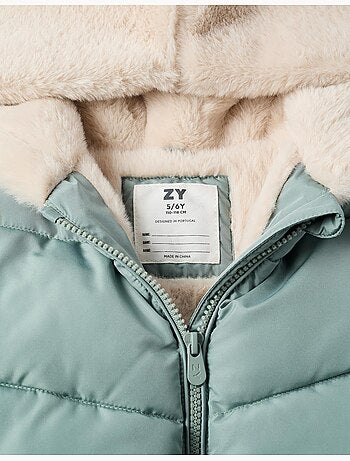 Chaqueta acolchada con capucha y forro de peluche