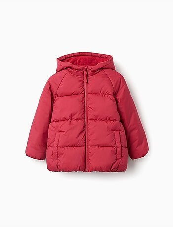 Chaqueta acolchada con capucha y forro polar