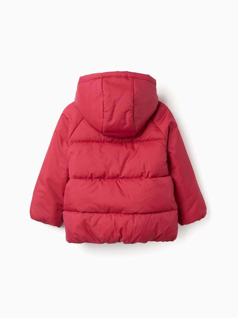 Chaqueta acolchada con capucha y forro polar Rojo - Kiabi