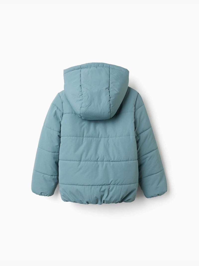 Chaqueta acolchada con capucha y forro polar Verde claro - Kiabi