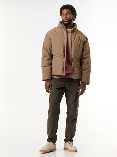 Chaqueta acolchada con cuello alto y mangas raglán - Kiabi