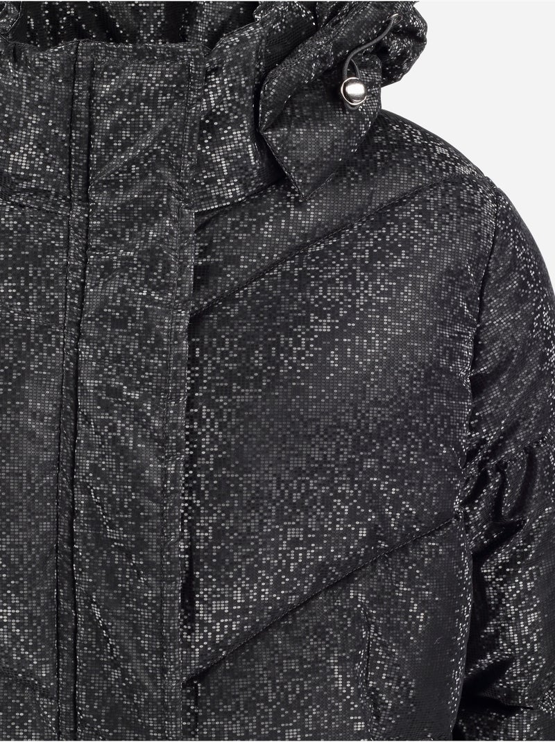 Chaqueta acolchada con efecto pixelado - boom kids Negro - Kiabi