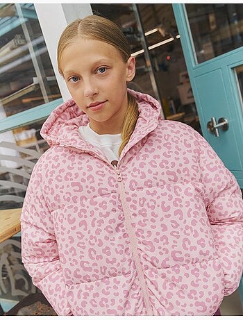 Chaqueta acolchada con estampado animal, mo fashion