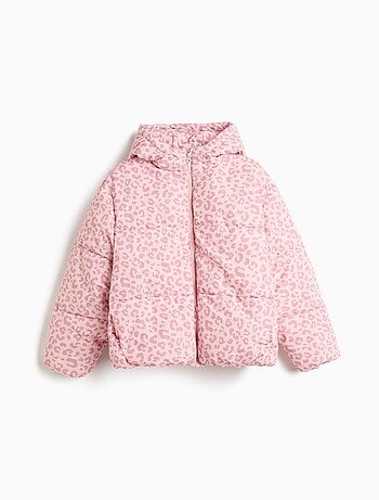 Chaqueta acolchada con estampado animal, mo fashion
