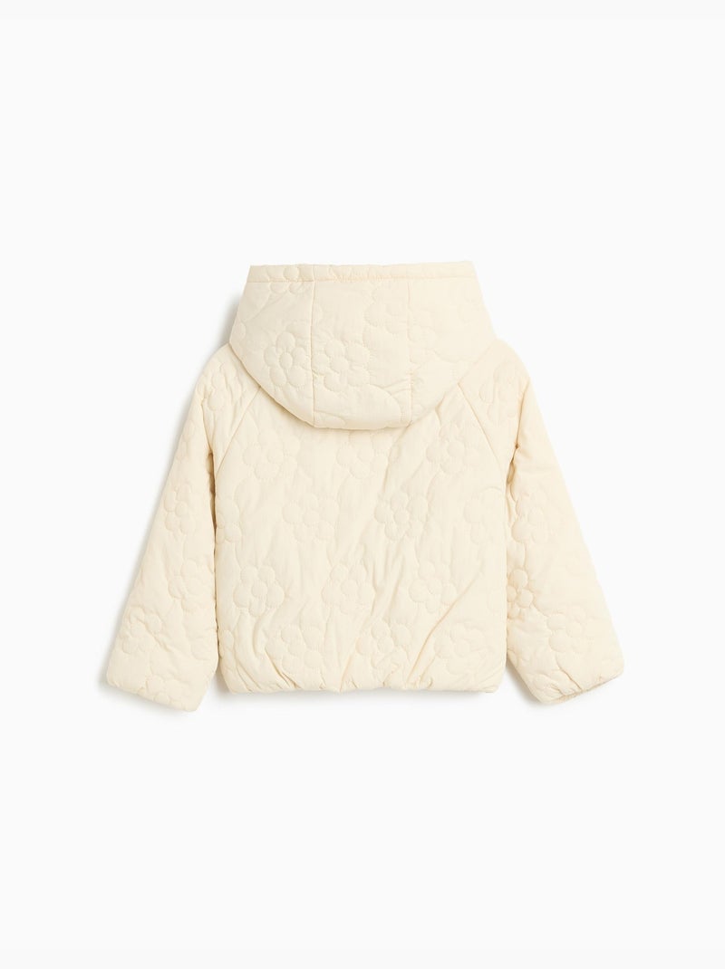 Chaqueta acolchada con flores, mo fashion Blanco - Kiabi