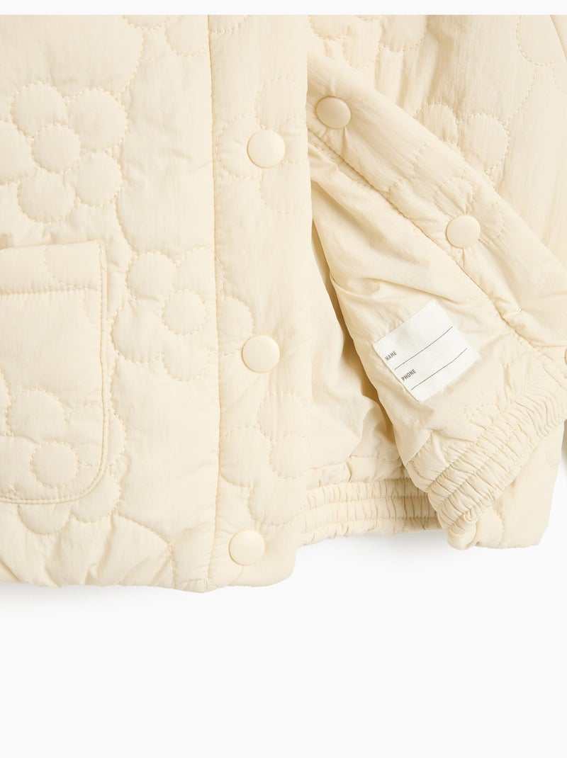 Chaqueta acolchada con flores, mo fashion Blanco - Kiabi