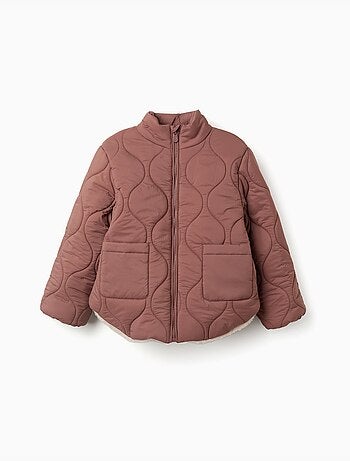 Chaqueta acolchada con forro de peluche y bolsillos