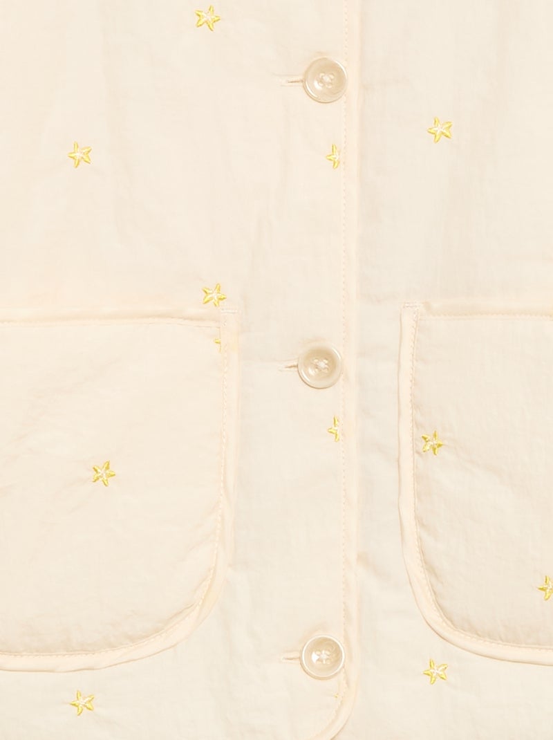 Chaqueta acolchada con motivo bordado Beige - Kiabi