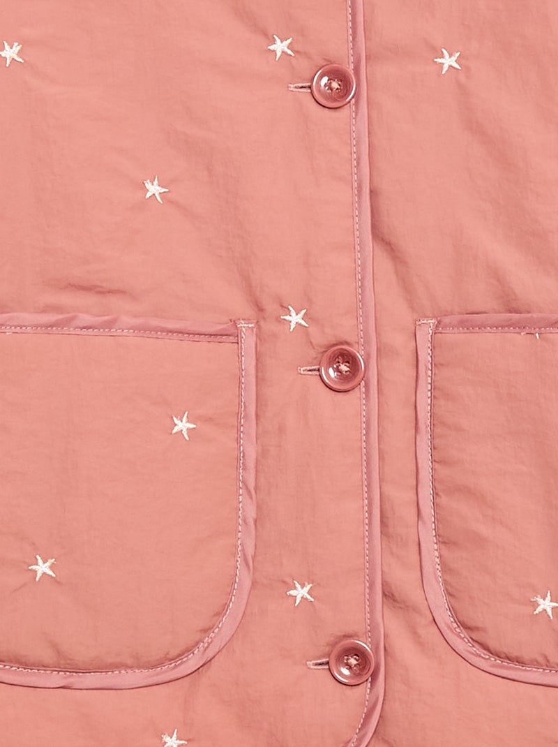 Chaqueta acolchada con motivo bordado Rosa - Kiabi