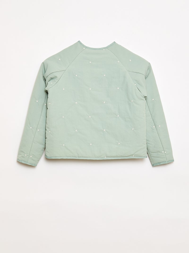 Chaqueta acolchada con motivo bordado Verde - Kiabi