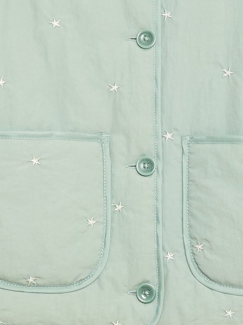 Chaqueta acolchada con motivo bordado Verde - Kiabi