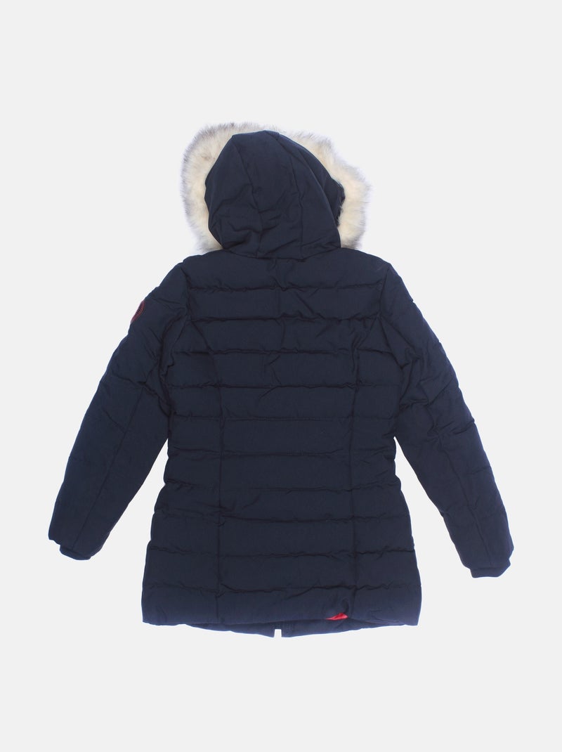 Chaqueta acolchada con pelo sintético desmontable - Paragoose Azul oscuro - Kiabi
