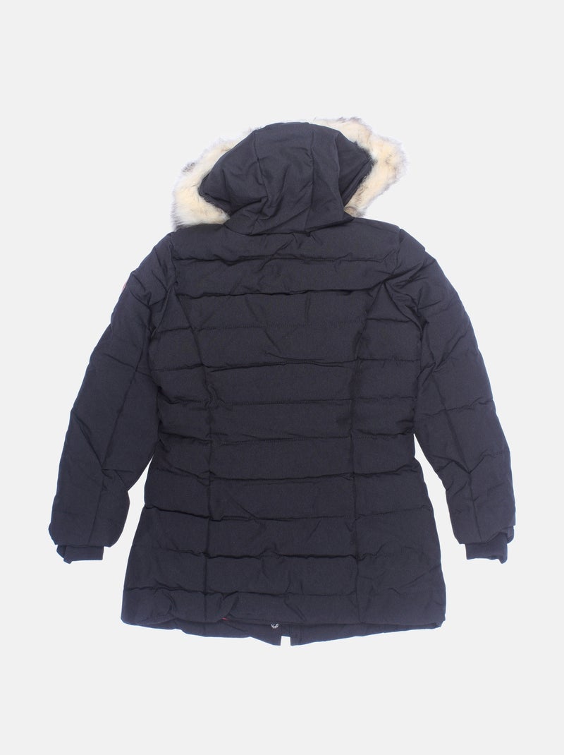 Chaqueta acolchada con pelo sintético desmontable - Paragoose Negro - Kiabi