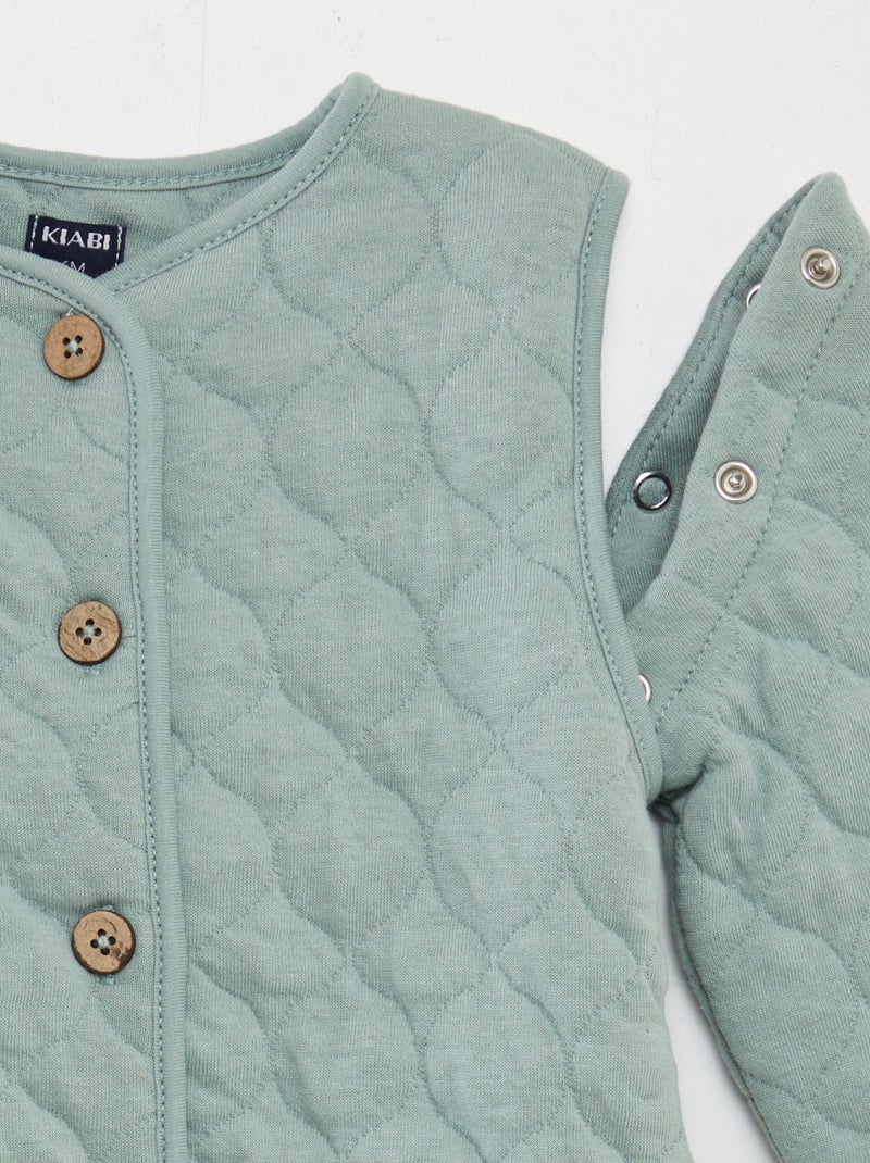 Chaqueta acolchada con relleno y mangas extraíbles VERDE - Kiabi