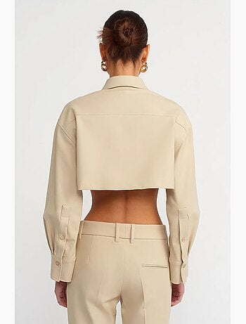Chaqueta acolchada cropped de popelina de algodón dilvin