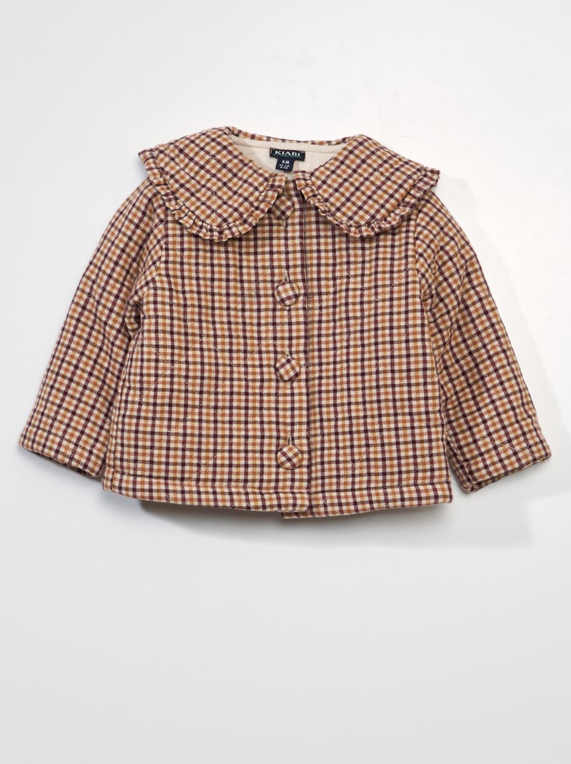 Chaqueta acolchada de cuadros MARRON - Kiabi