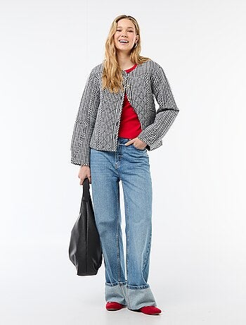 Chaqueta acolchada de cuadros