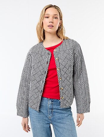 Chaqueta acolchada de cuadros