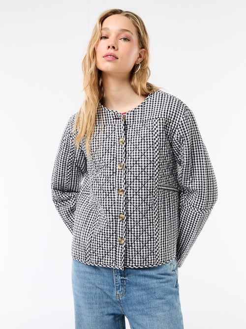 Chaqueta acolchada de cuadros - Kiabi