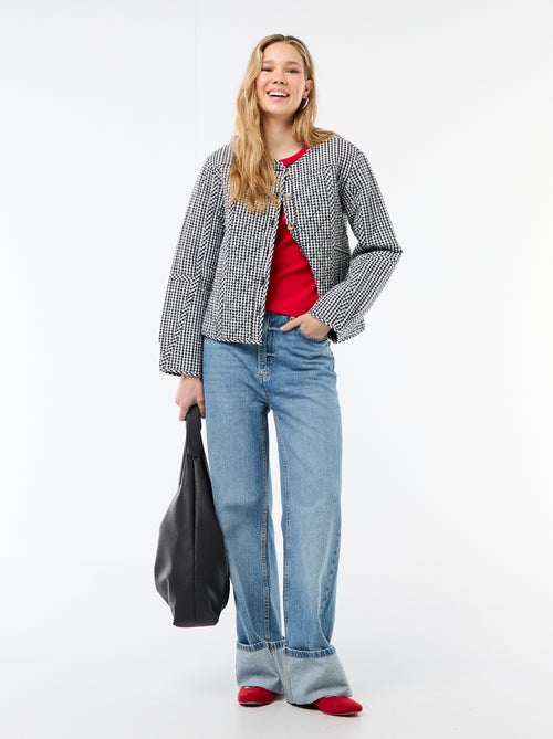 Chaqueta acolchada de cuadros - Kiabi