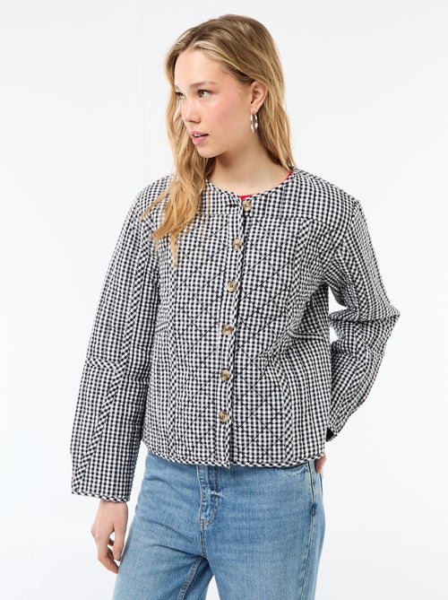 Chaqueta acolchada de cuadros - Kiabi