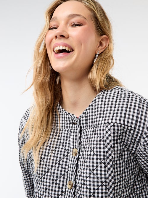 Chaqueta acolchada de cuadros - Kiabi