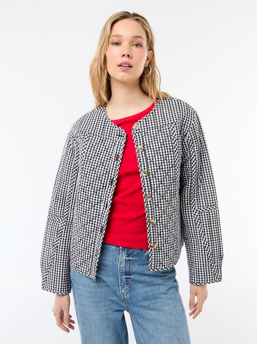 Chaqueta acolchada de cuadros - Kiabi