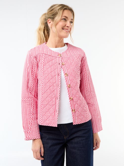 Chaqueta acolchada de cuadros - Kiabi