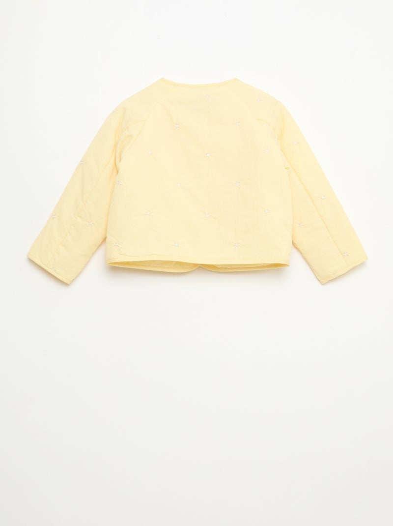 Chaqueta acolchada de cuello redondo en tejido repelente al agua Amarillo - Kiabi