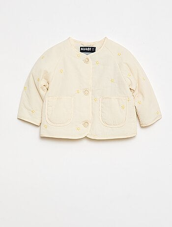 Chaqueta acolchada de cuello redondo en tejido repelente al agua