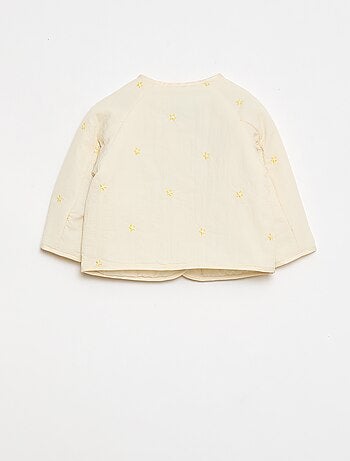 Chaqueta acolchada de cuello redondo en tejido repelente al agua