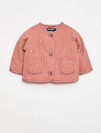 Chaqueta acolchada de cuello redondo en tejido repelente al agua