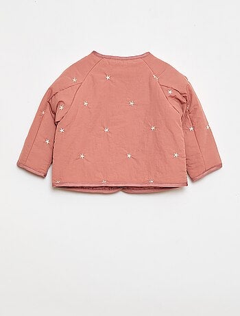 Chaqueta acolchada de cuello redondo en tejido repelente al agua