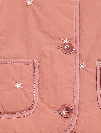 Chaqueta acolchada de cuello redondo en tejido repelente al agua