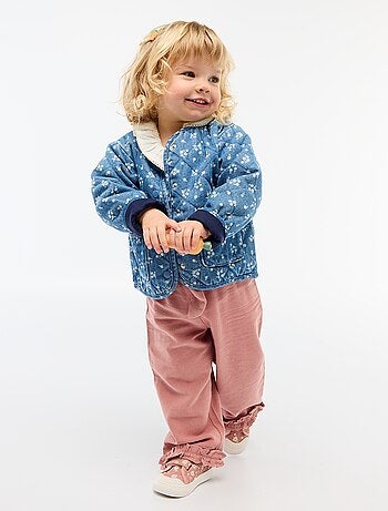 Chaqueta acolchada de denim con abertura de botones a presión