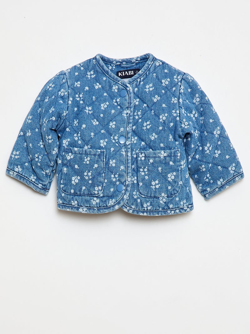 Chaqueta acolchada de denim con abertura de botones a presión Azul - Kiabi