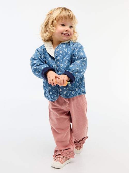 Chaqueta acolchada de denim con abertura de botones a presión - Kiabi