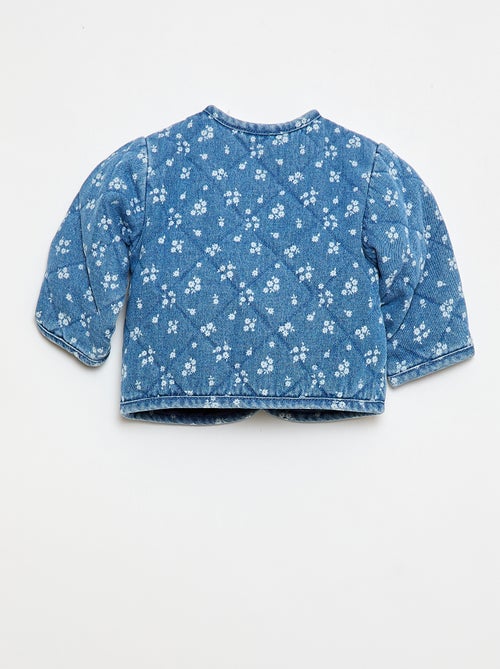 Chaqueta acolchada de denim con abertura de botones a presión - Kiabi