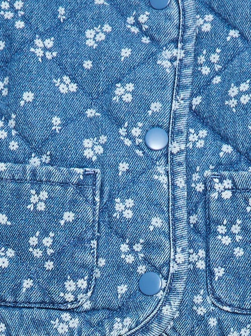 Chaqueta acolchada de denim con abertura de botones a presión - Kiabi