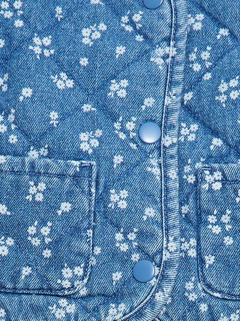 Chaqueta acolchada de denim con abertura de botones a presión Azul - Kiabi