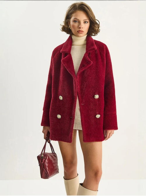 Chaqueta acolchada de felpa texturizada de gran tamaño lucci - Kiabi Chaqueta acolchada de felpa texturizada de gran tamaño lucci - Kiabi