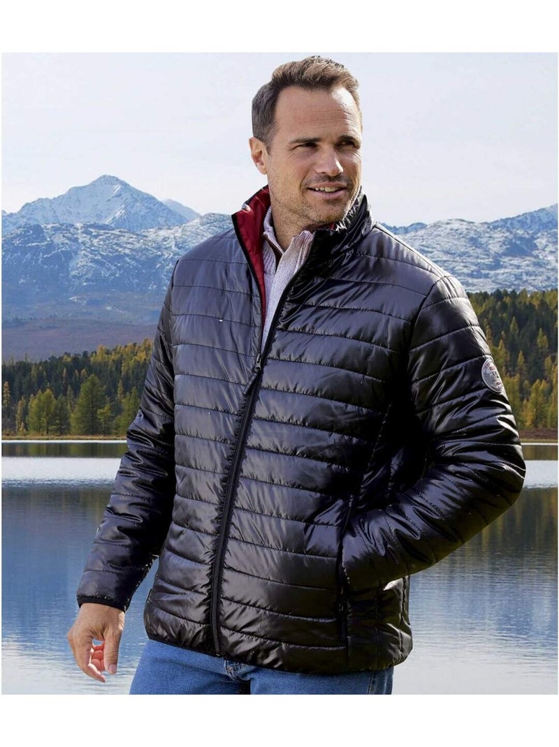 Chaqueta acolchada de poliéster con tratamiento hidrófugo, cuello alto y cremallera Negro - Kiabi