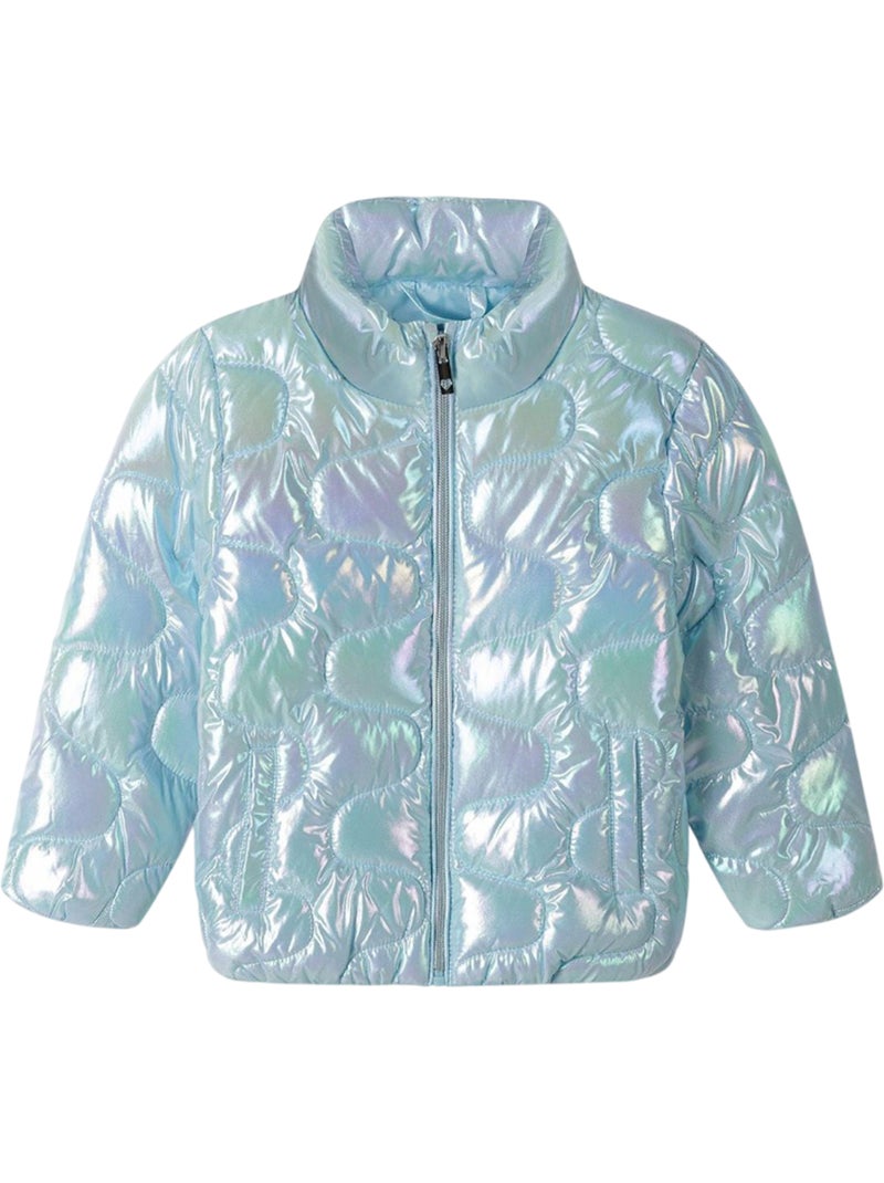 Chaqueta acolchada diseño metalizado de ligero niñas - minoti Azul claro - Kiabi