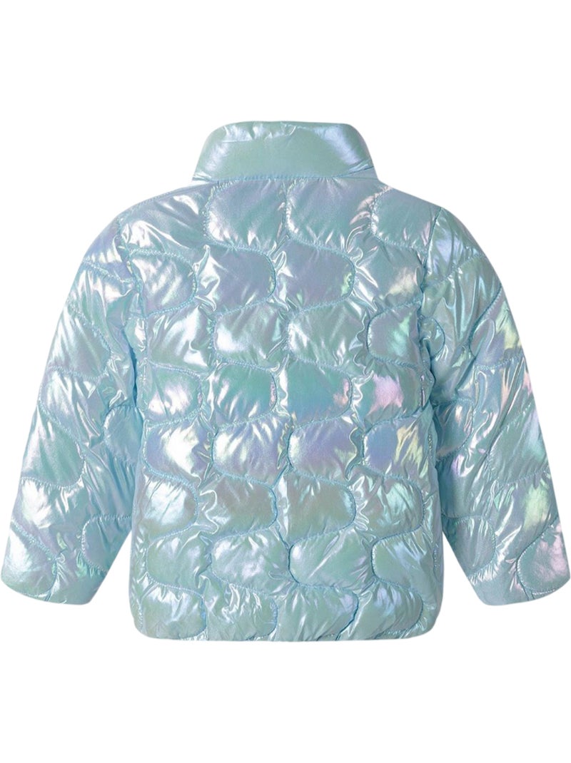 Chaqueta acolchada diseño metalizado de ligero niñas - minoti Azul claro - Kiabi