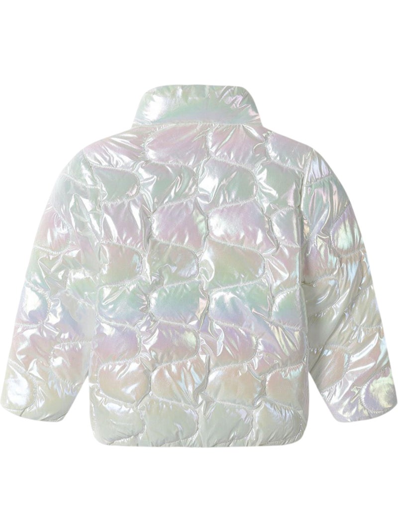 Chaqueta acolchada diseño metalizado de ligero niñas - minoti Blanco - Kiabi