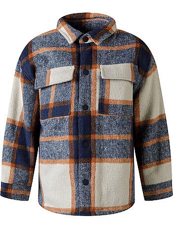 Chaqueta acolchada diseño tartán de franela niños - minoti
