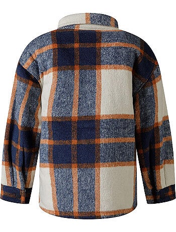 Chaqueta acolchada diseño tartán de franela niños - minoti