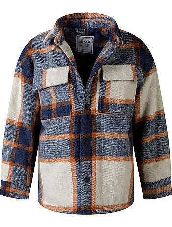 Chaqueta acolchada diseño tartán de franela niños - minoti